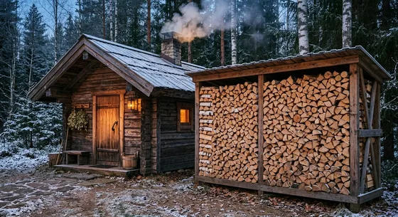 Укладка дров в Куровском, улица Дровяная, 2Б